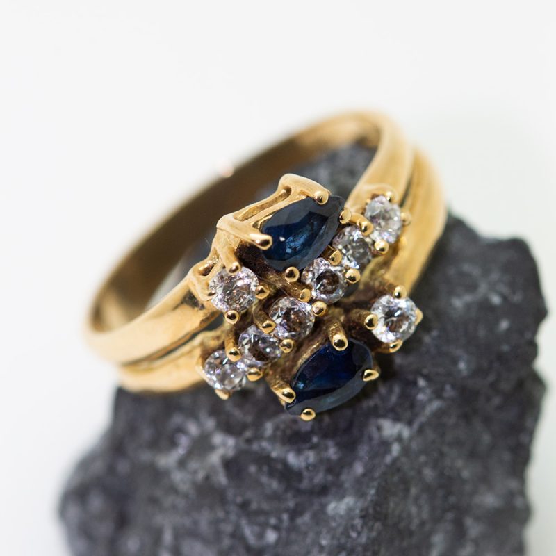 Anillo Roma oro y zafiros