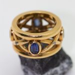 Anillo oro amarillo con chispas de diamantes - Imagen 3