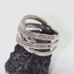 Anillo Jimena oro blanco con 2 filas de brillantes