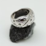 Anillo Júpiter oro blanco con panal de brillantes - Imagen 2