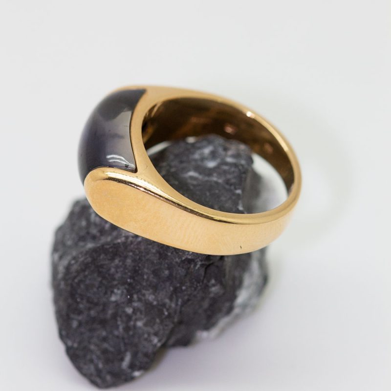 Anillo Bulgari oro amarillo con amatista rectangular