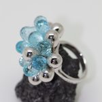 Anillo Bolas oro blanco topacio