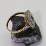 Anillo Octágono esmeralda y brillantes - Imagen 3