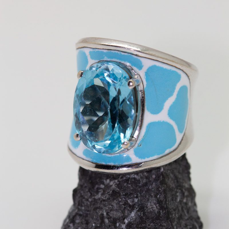 Anillo Maxi zebra azul