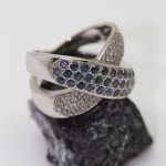 Anillo Cruzado brillantes y zafiros - Imagen 3