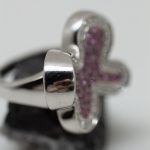 Anillo Mariposa oro blanco brillantes y turmalinas - Imagen 4