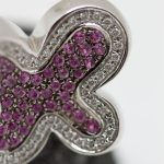 Anillo Mariposa oro blanco brillantes y turmalinas - Imagen 5