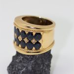 Anillo Venus oro amarillo zafiros