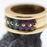 Anillo Arcoiris oro amarillo y piedras - Imagen 6