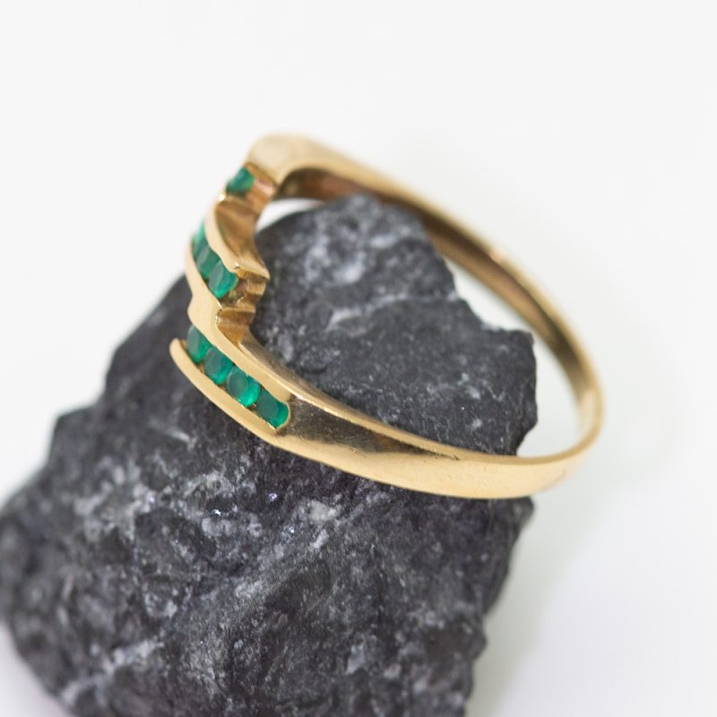 Anillo Judelin oro amarillo y esmeraldas