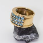 Anillo Mykonos oro amarillo y zafiros
