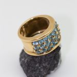 Anillo Mykonos oro amarillo y zafiros - Imagen 3