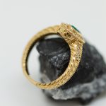 Anillo Ania oro amarillo brillantes y esmeralda - Imagen 3