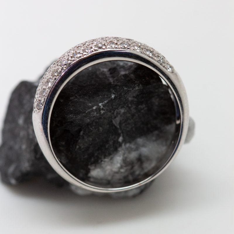 Anillo Luna oro blanco y brillantes
