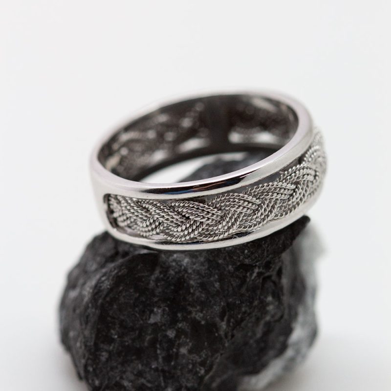 Anillo Trenzas oro blanco