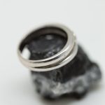 Anillo doble oro blanco brillante central - Imagen 2