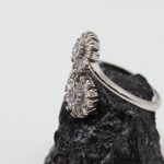 Anillo Doble roseta oro blanco y circonitas - Imagen 2