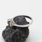 Anillo Trío oro blanco brillantes y zafiro