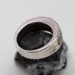 Anillo Ojo de gato oro blanco y brillantes - Imagen 2