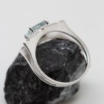 Anillo Doble oro blanco zafiro azul