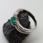 Anillo Doble oro blanco esmeralda