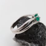 Anillo Doble oro blanco esmeralda - Imagen 3