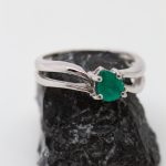 Anillo Doble oro blanco esmeralda - Imagen 4