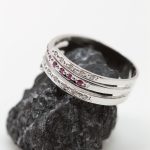 Anillo Triple oro blanco y brillantes