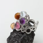 Anillo Multicolor oro blanco