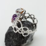 Anillo Multicolor oro blanco - Imagen 2