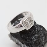 Anillo Cuadrado oro blanco y brillantes - Imagen 4
