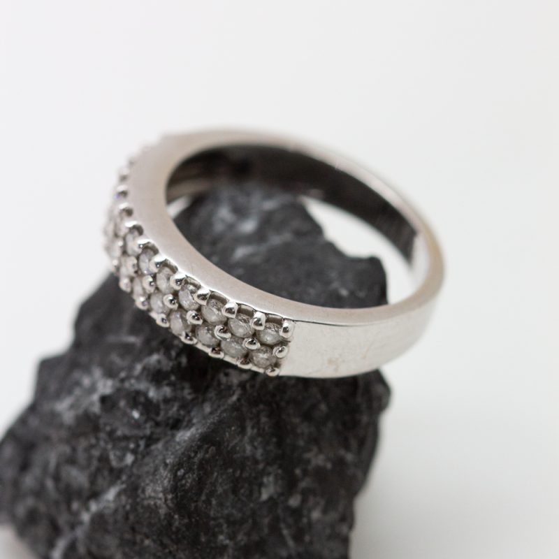 Anillo Marea oro blanco y brillantes