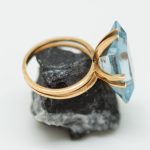 Anillo Celeste oro amarillo y topacio