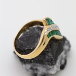 Anillo Marcia oro amarillo esmeraldas y brillantes - Imagen 3