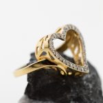 Anillo Corazón oro amarillo brillantes - Imagen 4