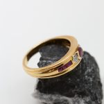 Anillo Fede oro amarillo brillantes y rubíes - Imagen 4