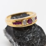 Anillo Fede oro amarillo brillantes y rubíes - Imagen 5