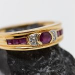 Anillo Fede oro amarillo brillantes y rubíes - Imagen 6
