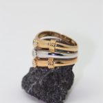 Anillo Tres oros y brillantes