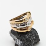 Anillo Tres oros y brillantes - Imagen 2