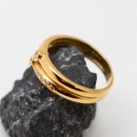 Anillo Doble oro amarillo y brillantes