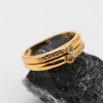 Anillo Doble oro amarillo y brillantes - Imagen 3
