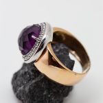 Anillo Venecia oro rosado amatista y brillantes