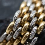 Pulsera Malla Milanesa oro amarillo y oro blanco diamantes