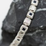 Pulsera Alice oro blanco brillantes y zafiros - Imagen 3