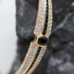 Pulsera Lady rígida oro amarillo brillantes y onix