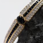 Pulsera Lady rígida oro amarillo brillantes y onix - Imagen 2