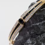 Pulsera Lady rígida oro amarillo brillantes y onix - Imagen 3
