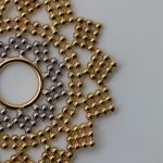 Colgante Mandala oro amarillo y blanco - Imagen 2
