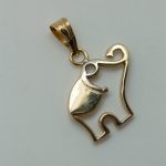 Colgante Elefante oro amarillo - Imagen 2